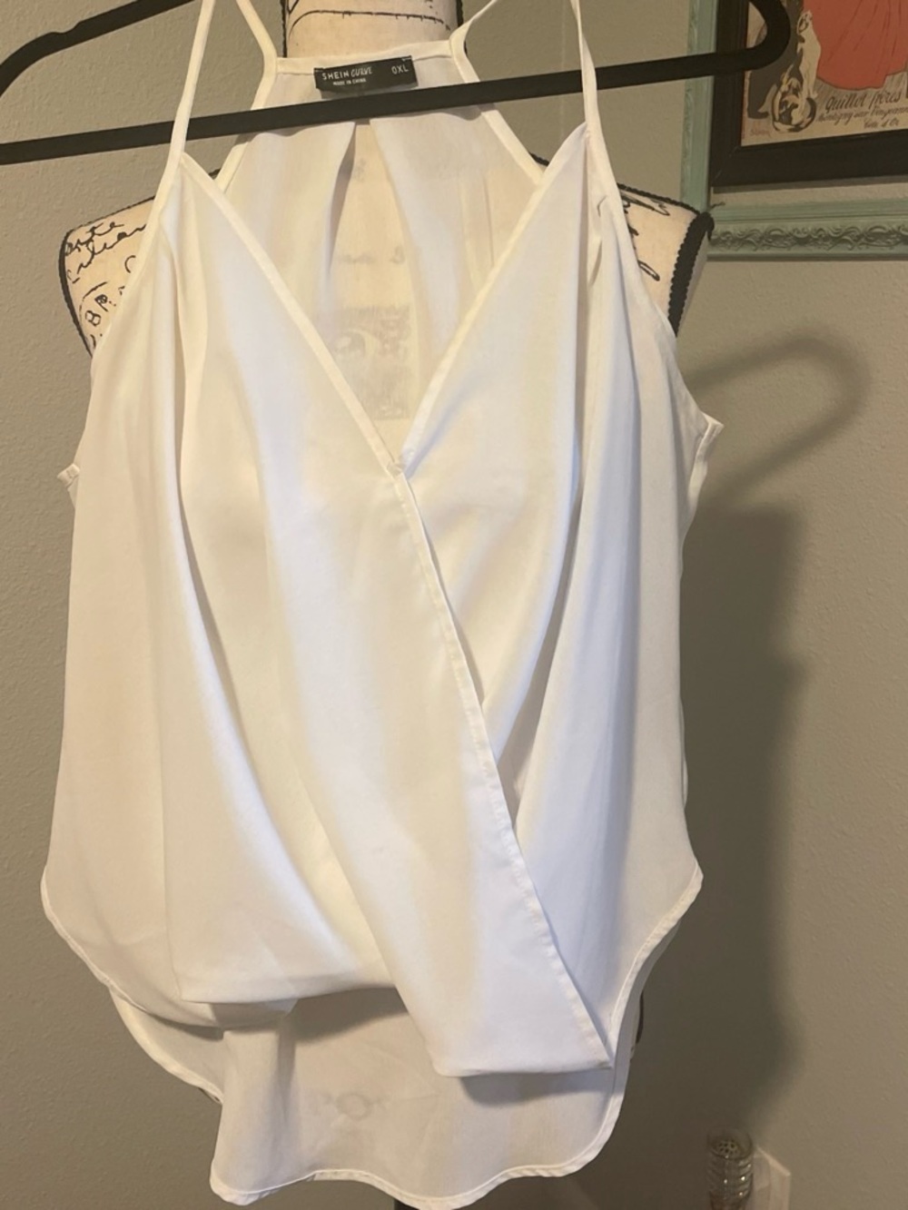 SHEIN White Surplice Spaghetti Strap Camisole